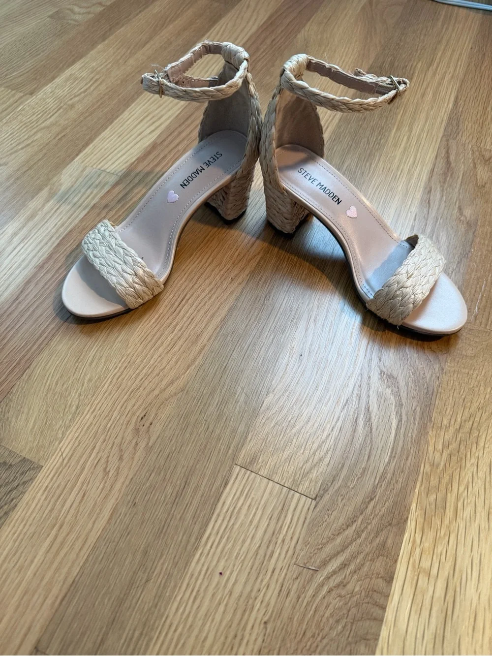 Steve Madden Girl’s Cream Braided Strap Sandals